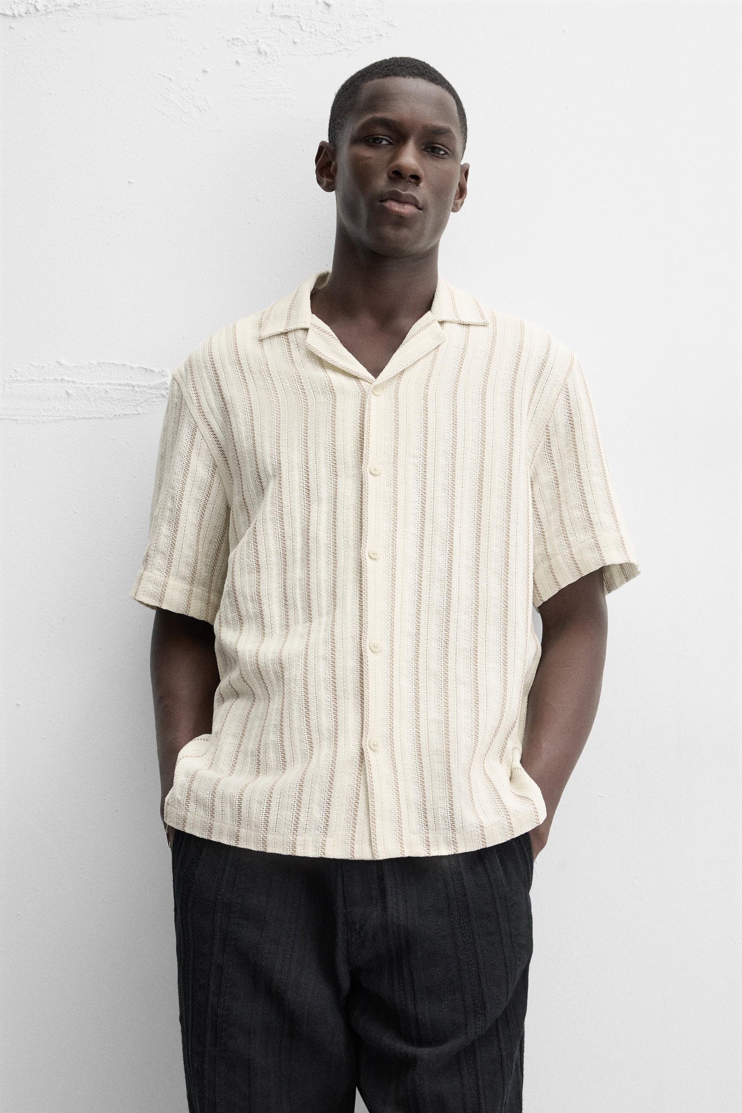 TEXTURED STRIPE SHIRT