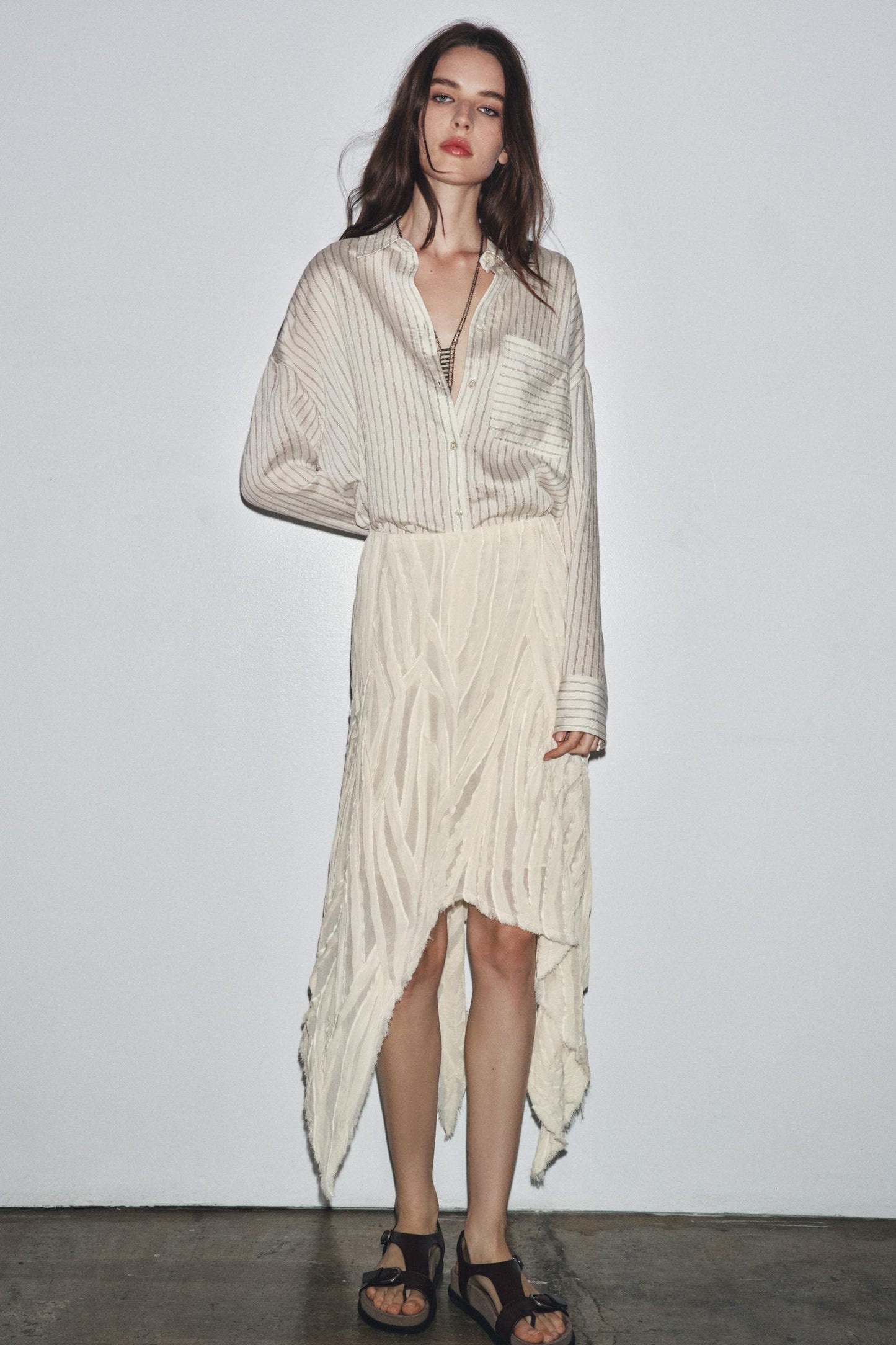 ZW COLLECTION ASYMMETRIC PLEATED SKIRT