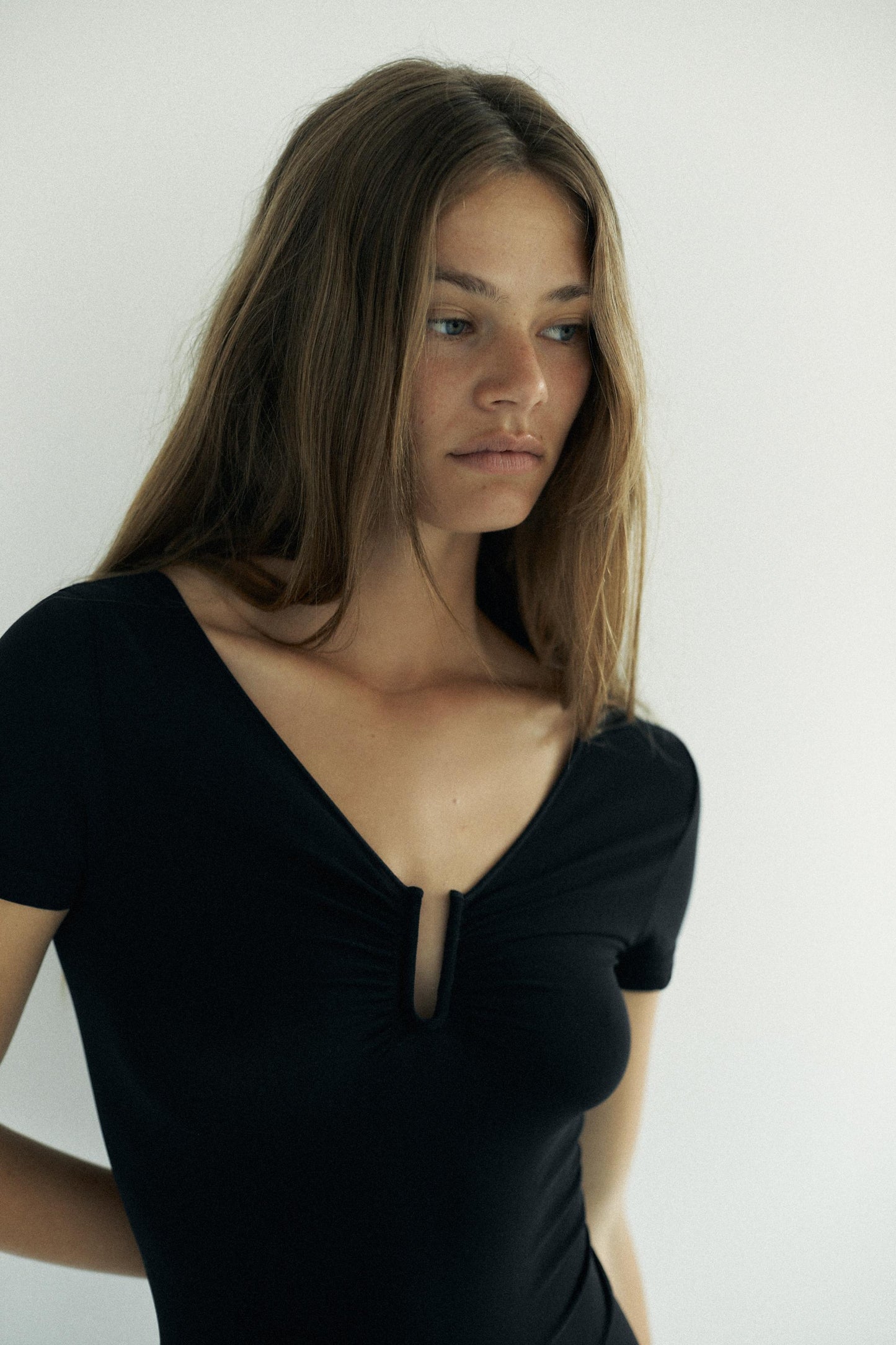 STOCKING BODYSUIT WITH METAL APPLIQUÉ