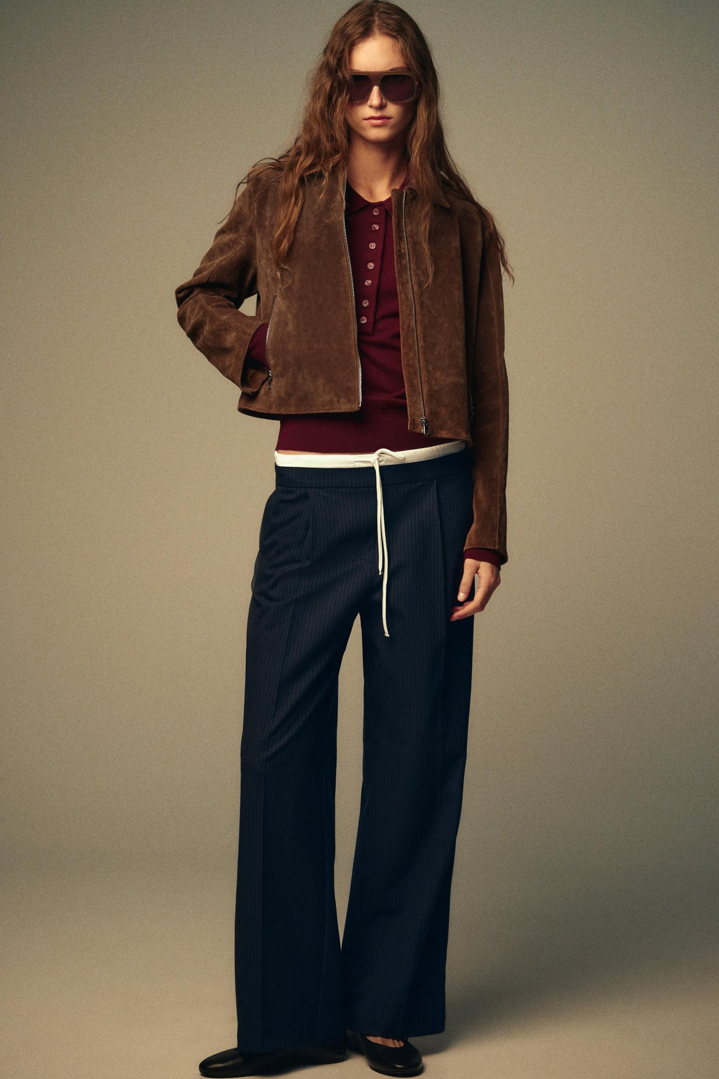 DOUBLE WAIST WIDE LEG PANTS