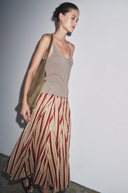 ZW COLLECTION STRIPED MIDI SKIRT