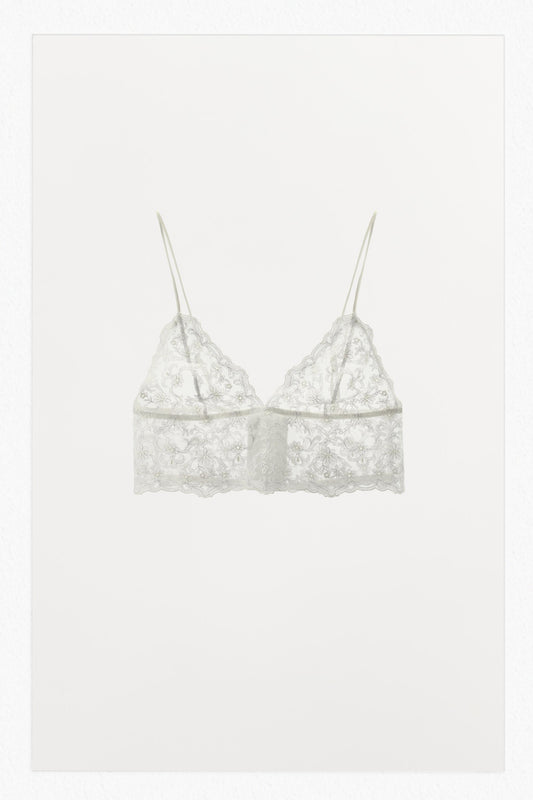 EMBROIDERED LACE BANDEAU BRALETTE