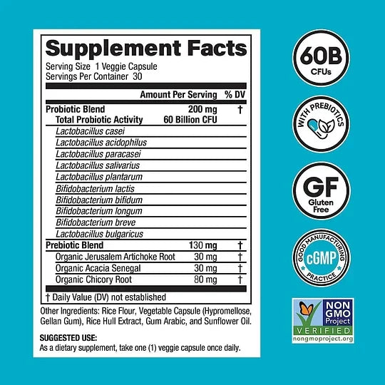 Digestive Enzymes 60ct + 60B Probiotic 30ct | Value Digestive Bundle by Physician's Choice