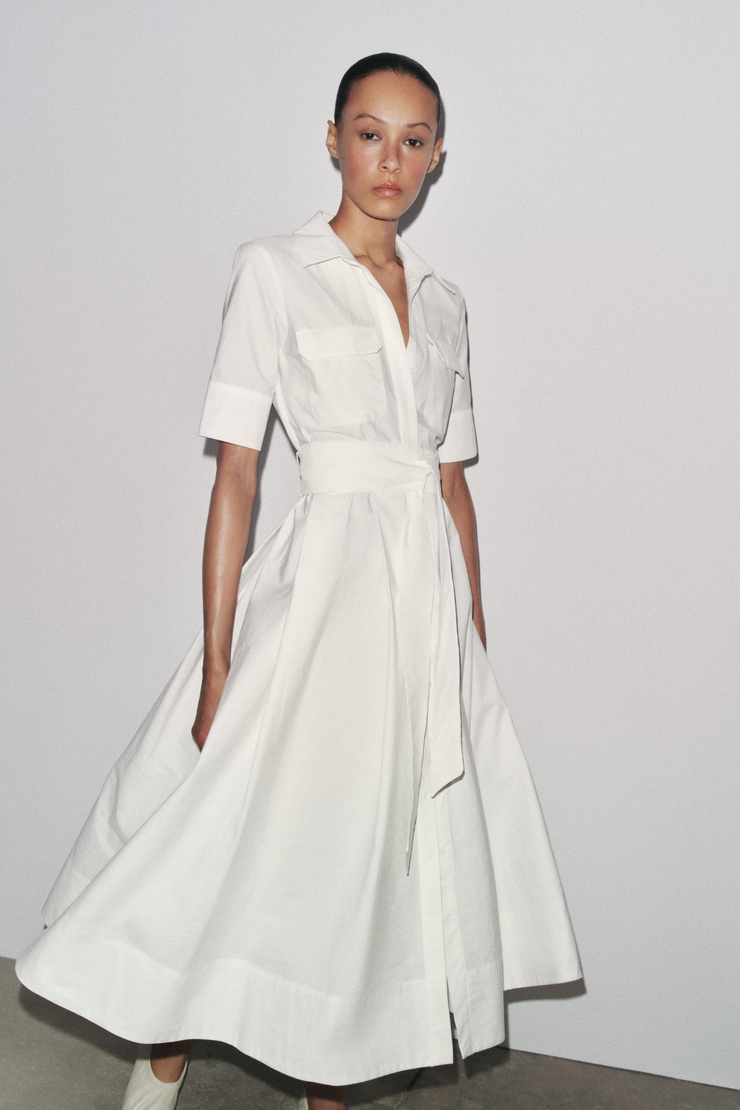 ZW COLLECTION POPLIN MIDI DRESS