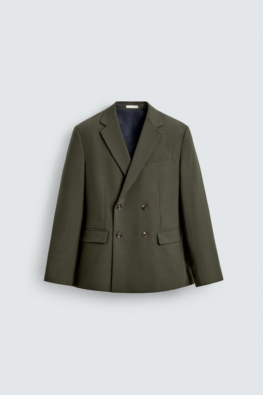 WOOL DOUBLE BREASTED SUIT BLAZER