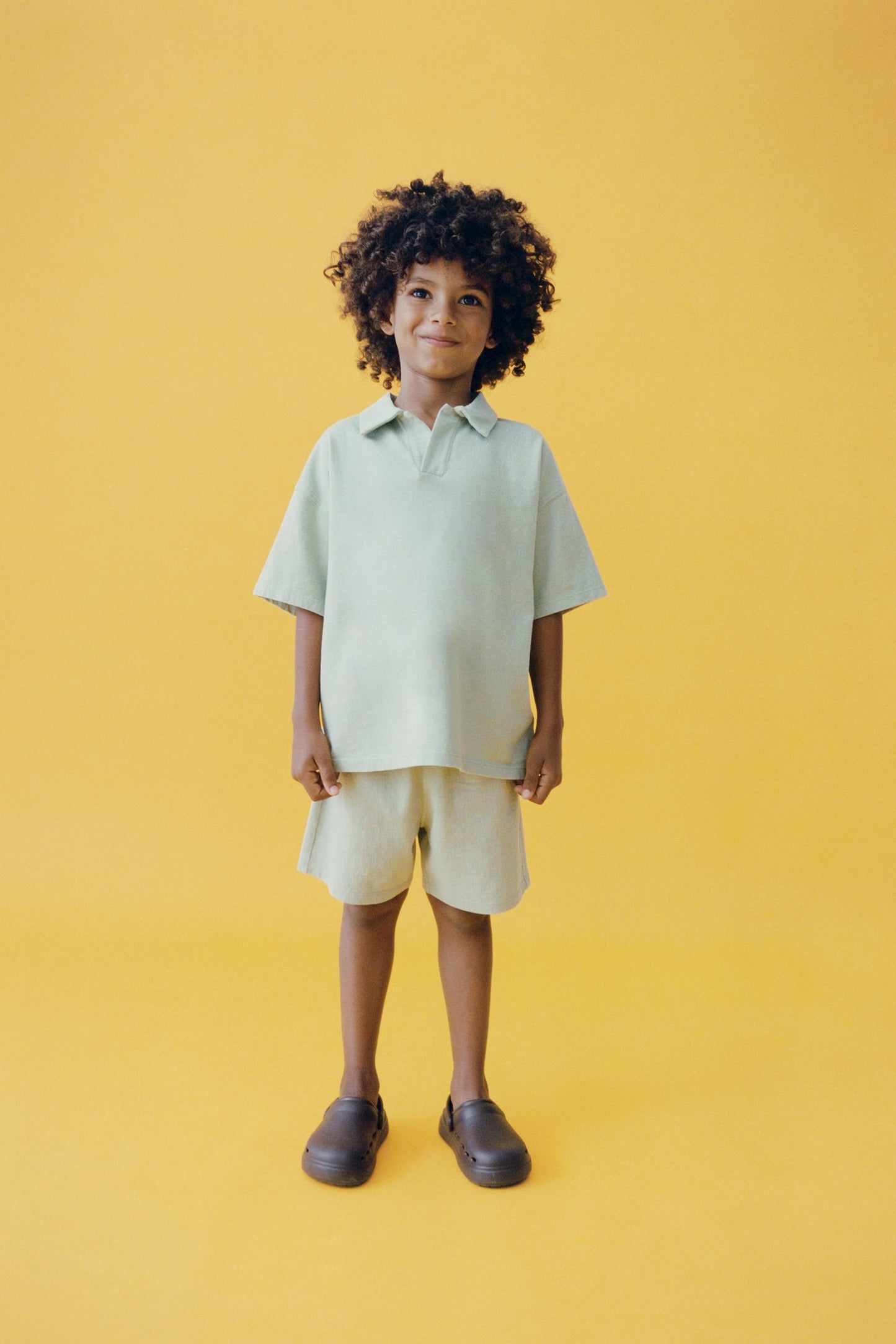 SOLID POLO AND BERMUDA JOGGING SET