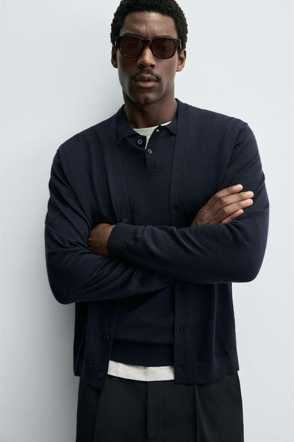 100% WOOL CARDIGAN
