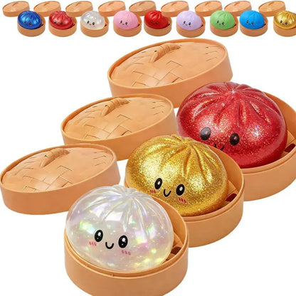 Extra Large Dumpling Squishy Stress Relief Toy, Soft TPR, Random Style, Valentine & Easter Gift for Kids Anime Design Silicone
