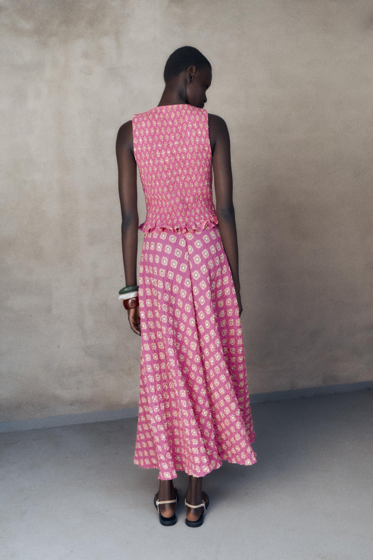 PRINTED MIDI SKIRT