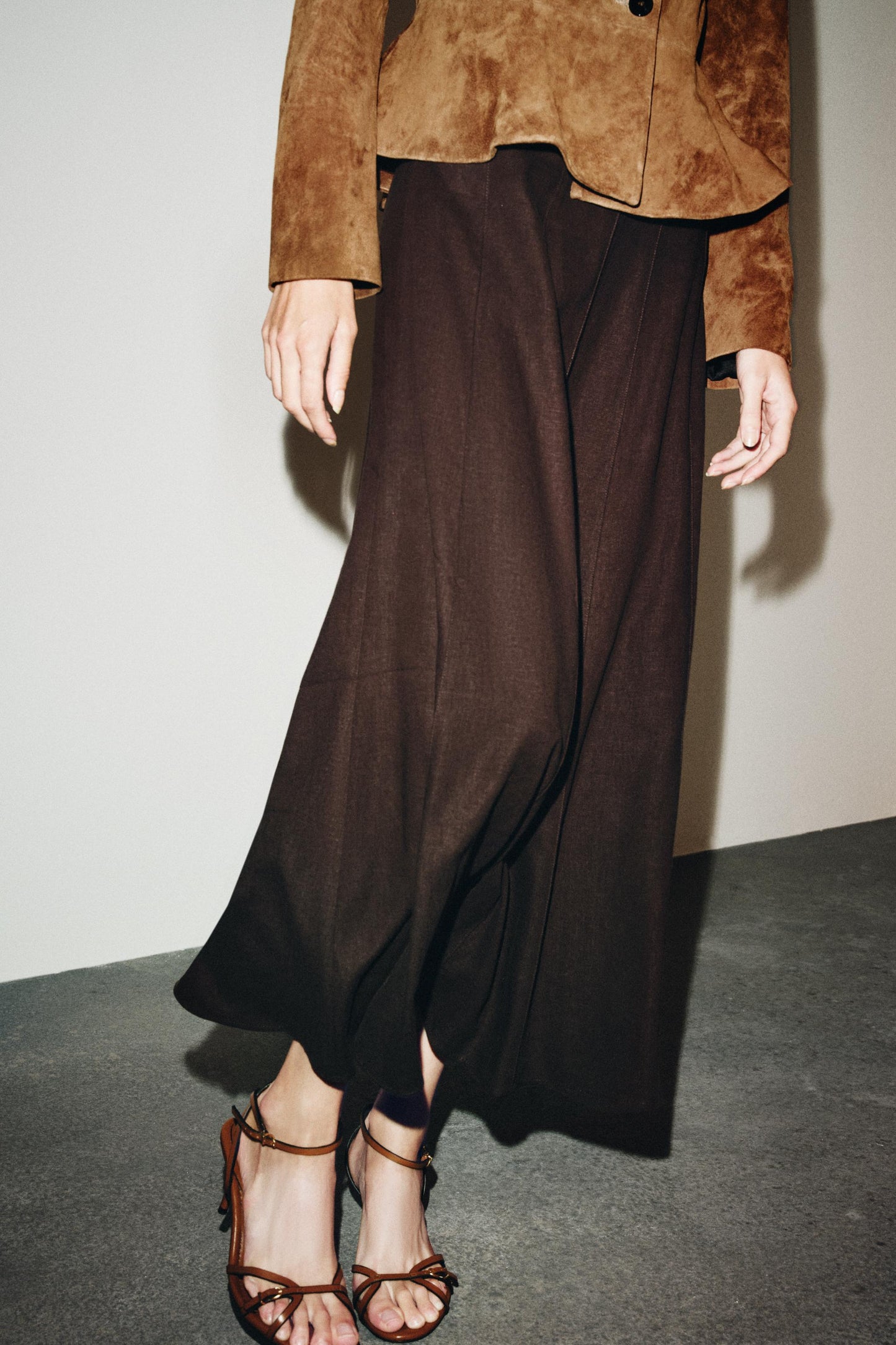 LINEN MIDI SKIRT