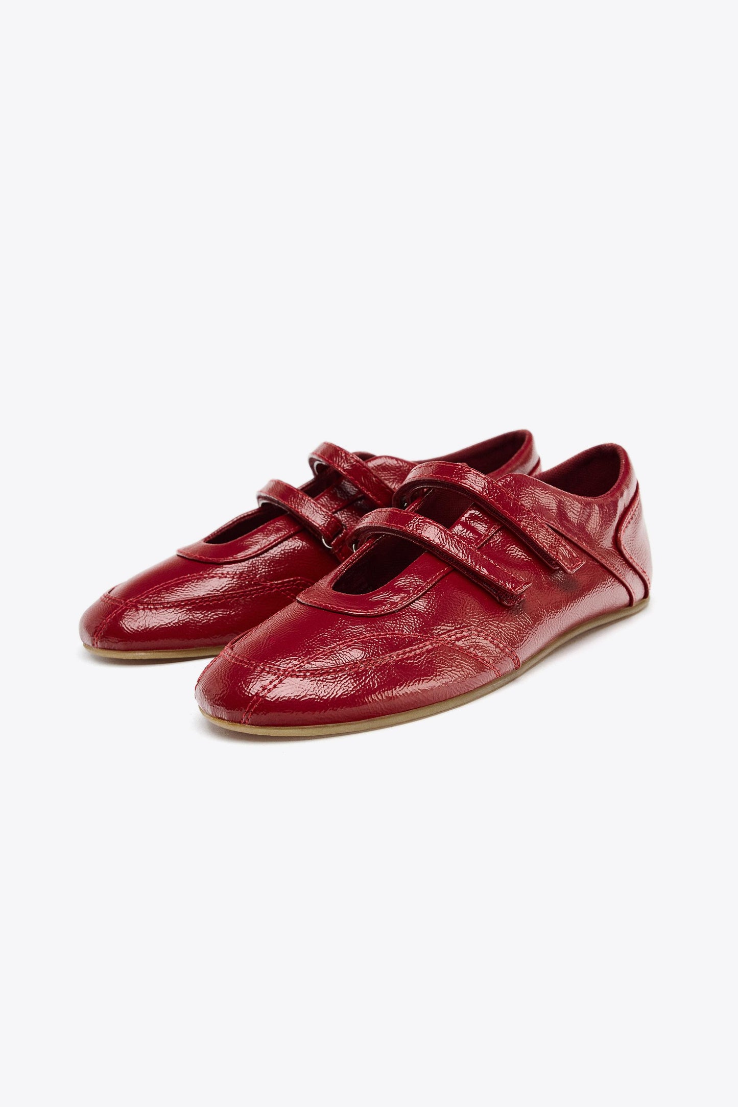 PATENT DOUBLE STRAP BALLET FLATS