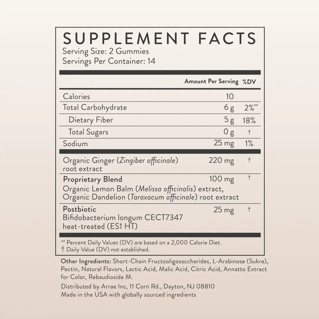 Arrae Bloat Gummies | Fast-Acting Bloating Relief Peach Lemon Gummies | Clinically Proven| 28 ct| Natural Healthcare Dietary Supplement Edible Fiber Bathroom Fitness Fitness