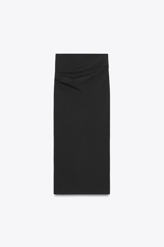 TEXTURED MIDI SKIRT