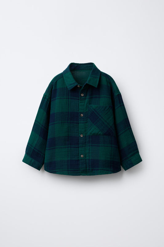 TEXTURED PLAID SHIRT