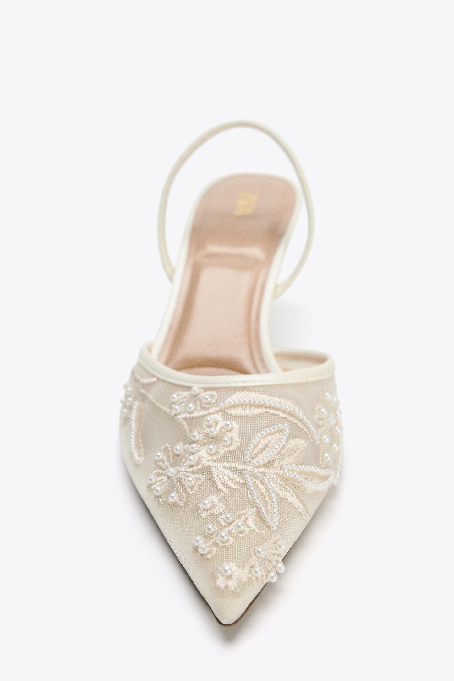 EMBROIDERED MESH SLINGBACKS