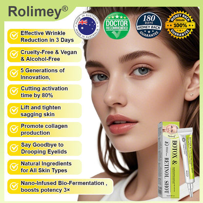 👨‍⚕️Made and shipped from Australia 💫Rolimey® Botox & Vita-A Retinol Shot Wrinkle-Lift Tightening cream - Last Day Promotion 70% OFF