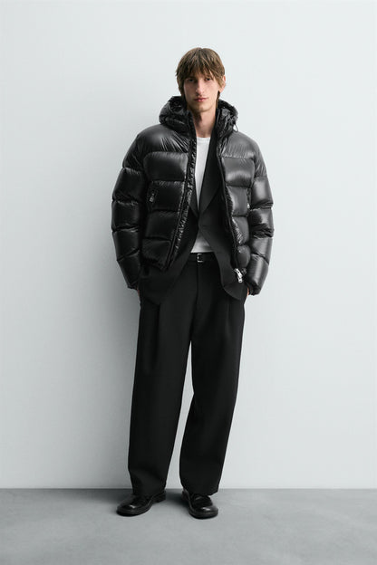 100% FEATHER WATER REPELLENT PUFFER JACKET