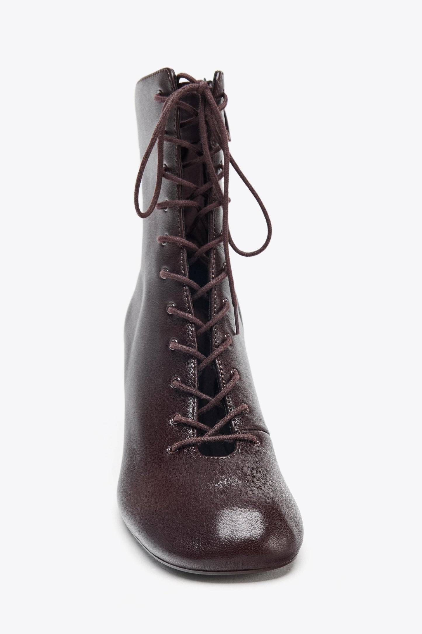 LEATHER KITTEN ANKLE BOOTS