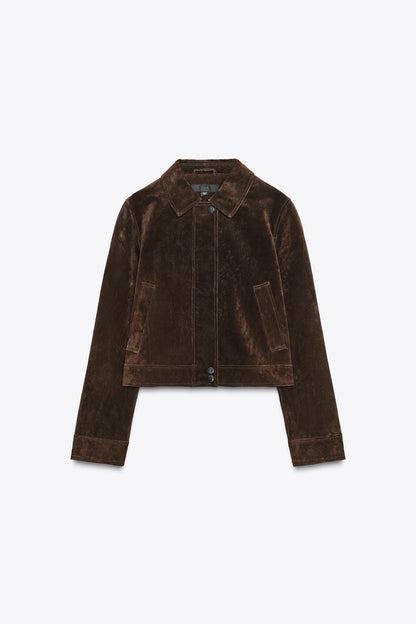100% LEATHER SHORT JACKET