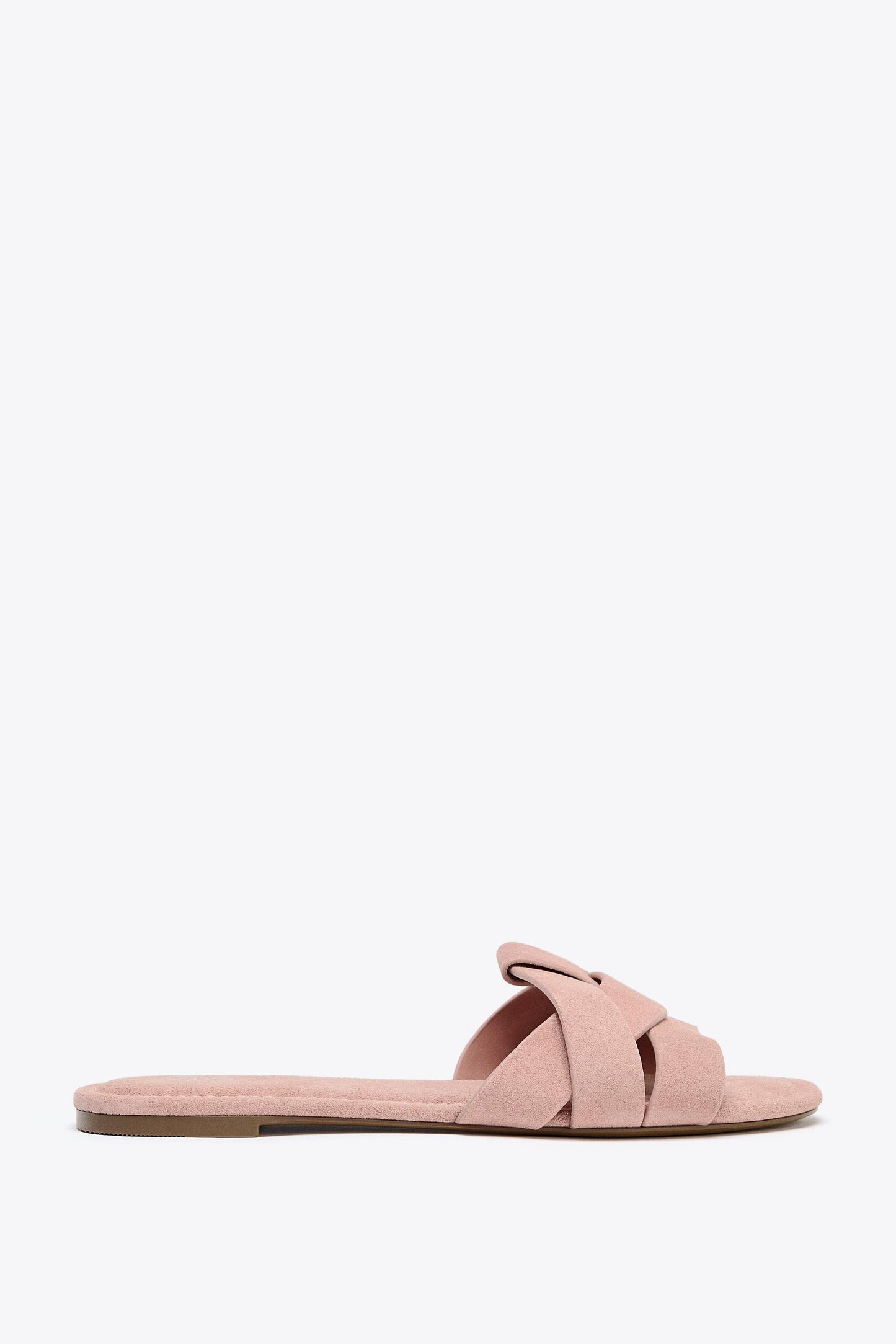 CROSSOVER LEATHER FLAT SANDALS