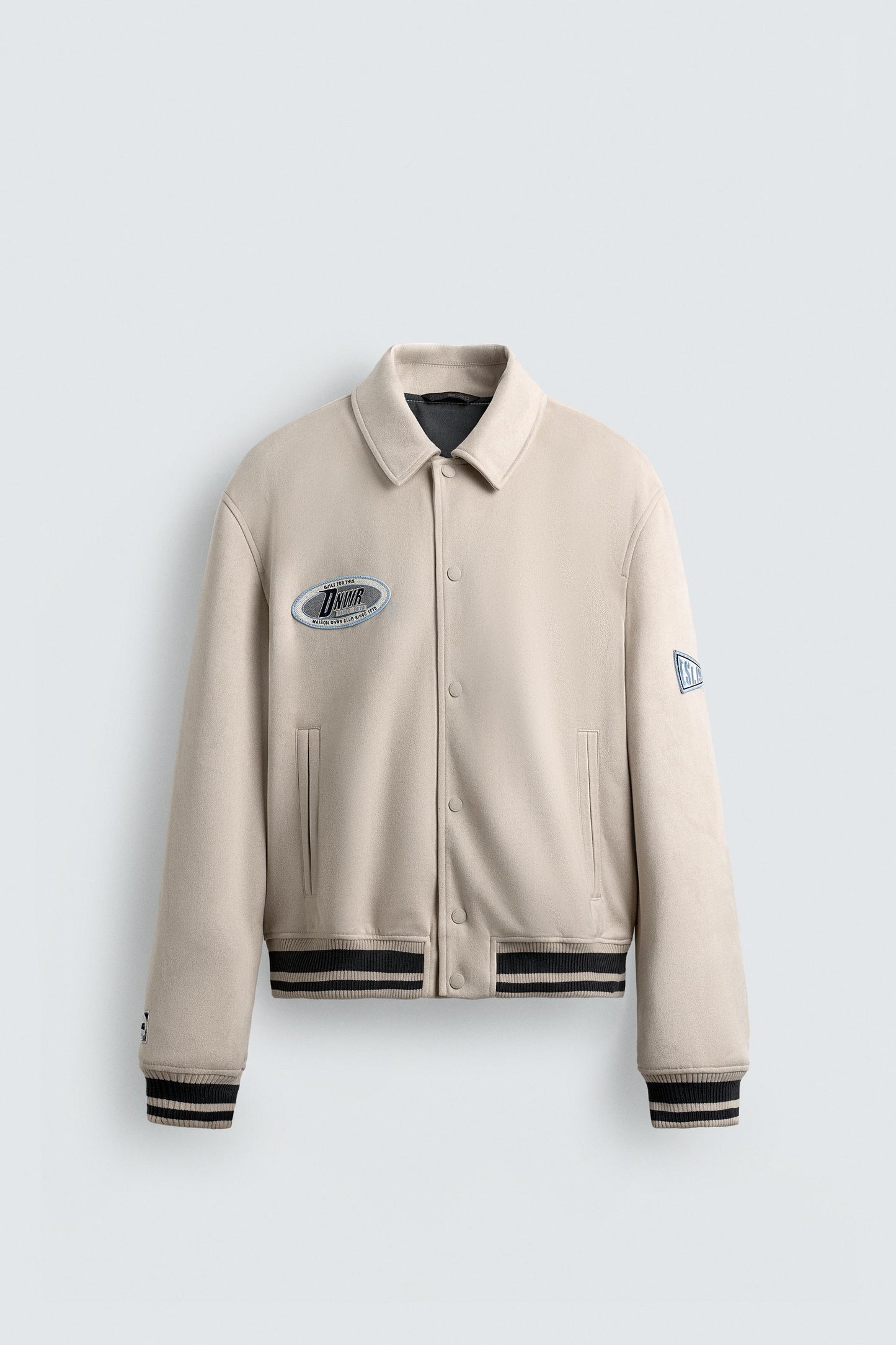 FAUX SUEDE PATCH EMBROIDERED JACKET