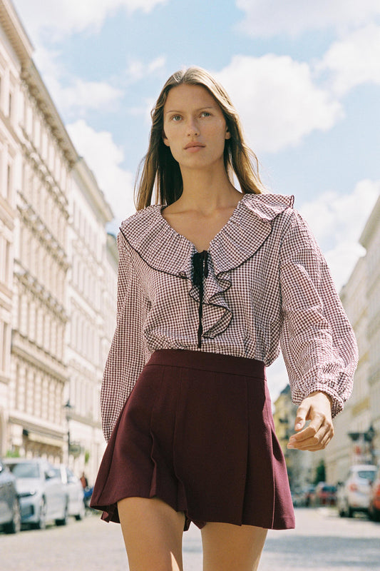 PLEATED SPLIT SKIRT