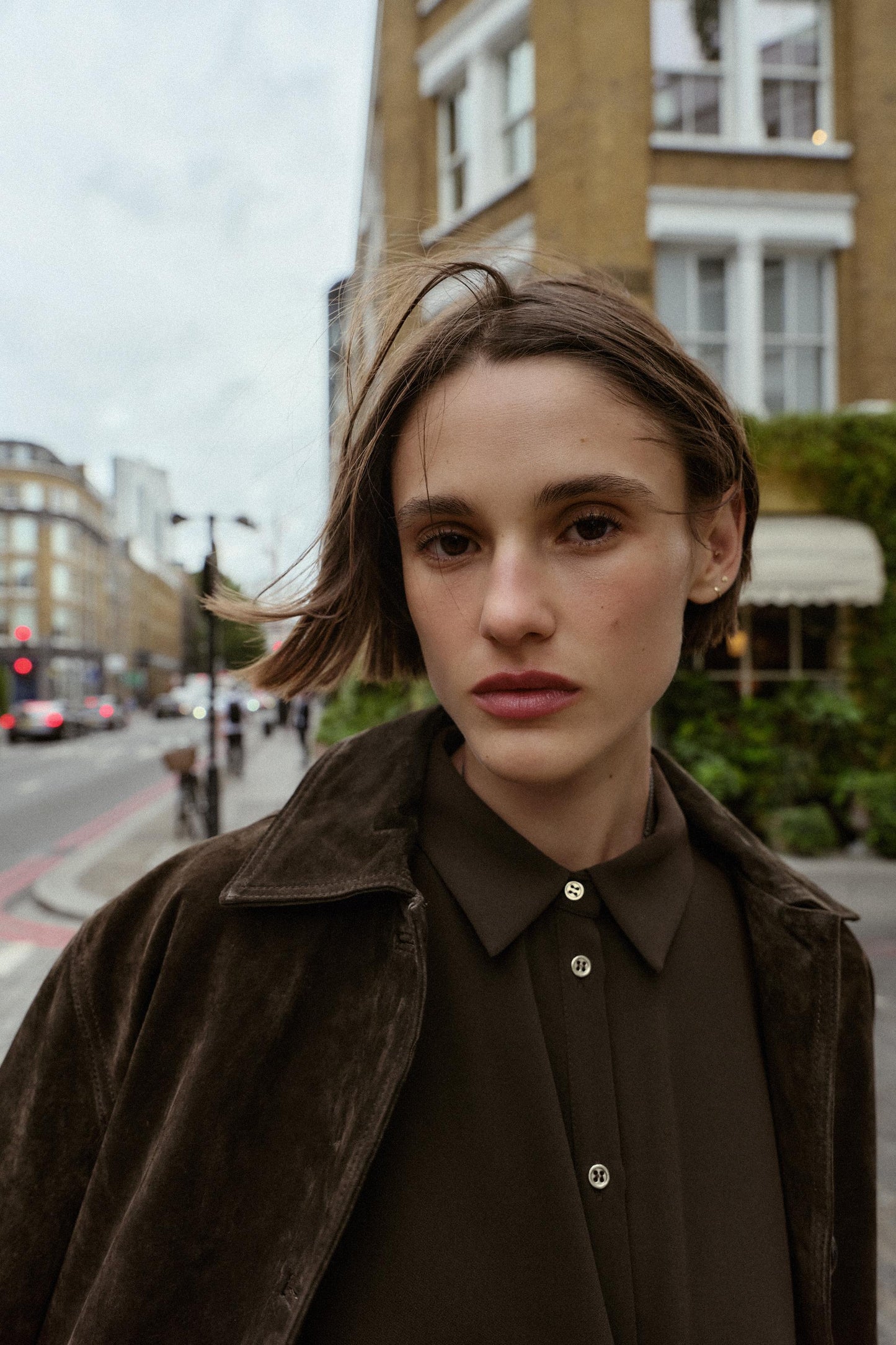 KNOTTED CREPE SHIRT