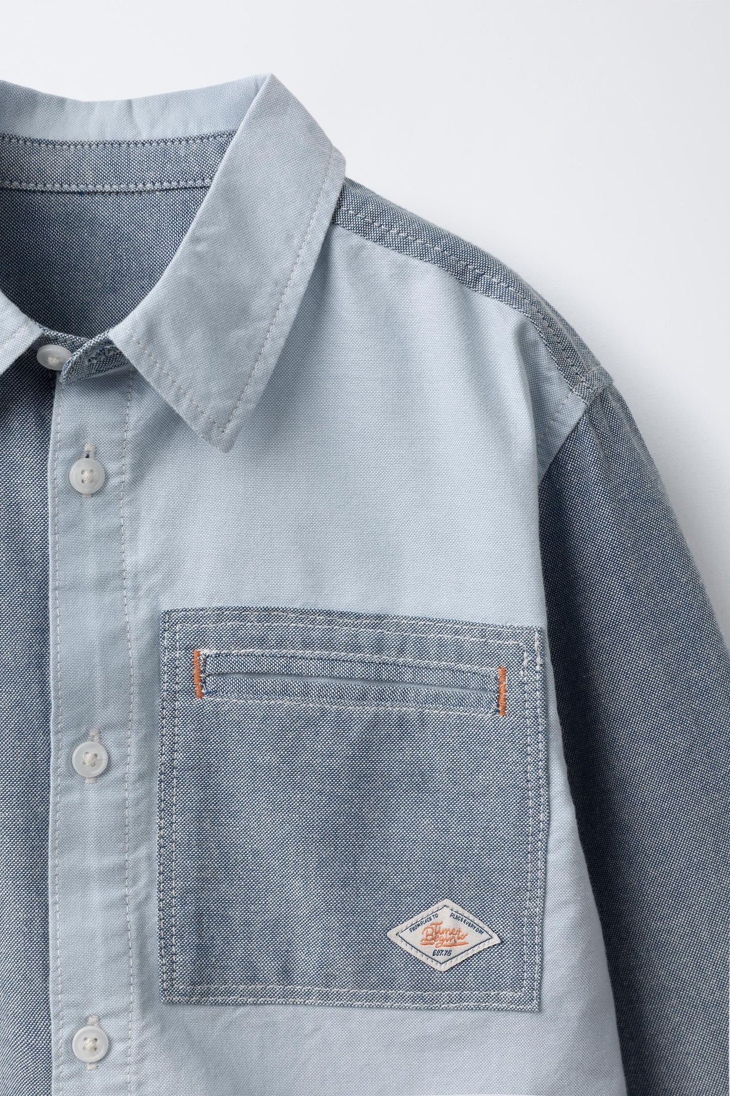 PATCHWORK OXFORD POCKET SHIRT