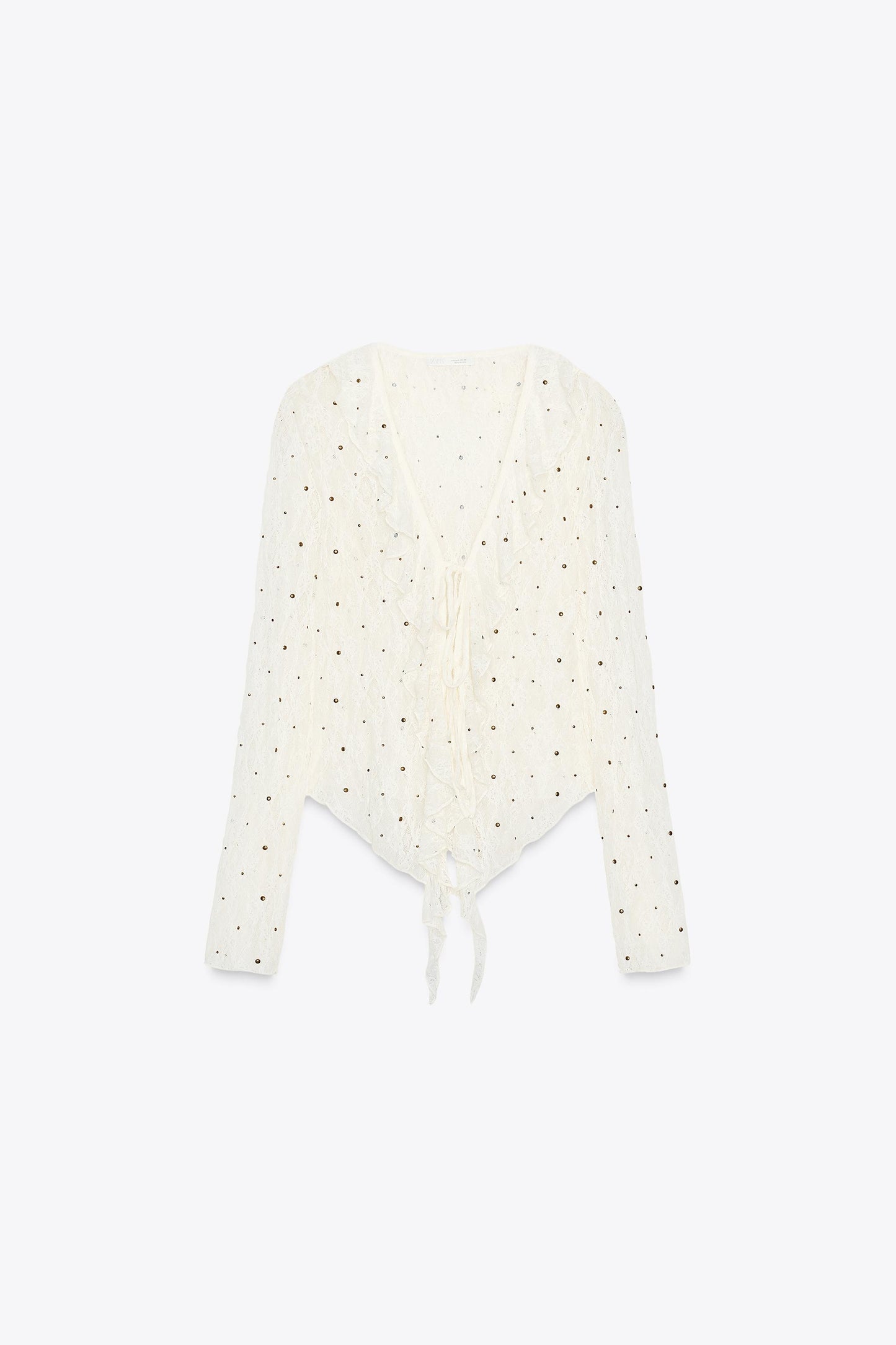 STUDDED LACE TOP