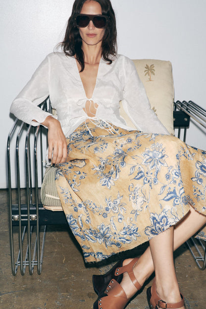 ZW COLLECTION RAMIE FLORAL PRINT SKIRT