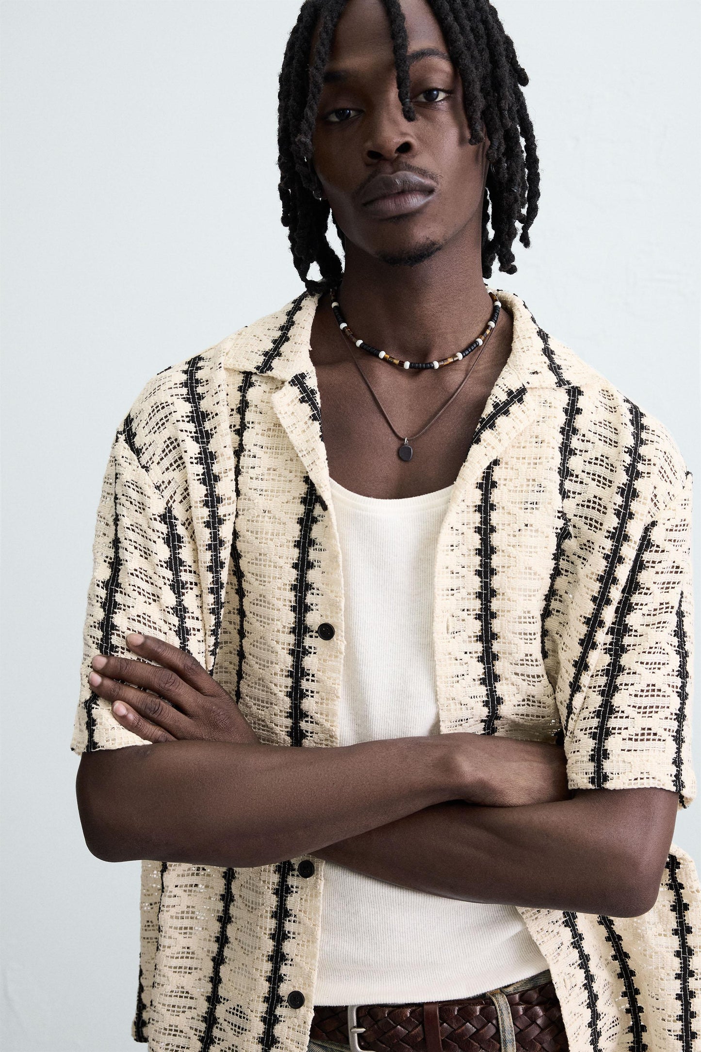 TEXTURED CROCHET SHIRT