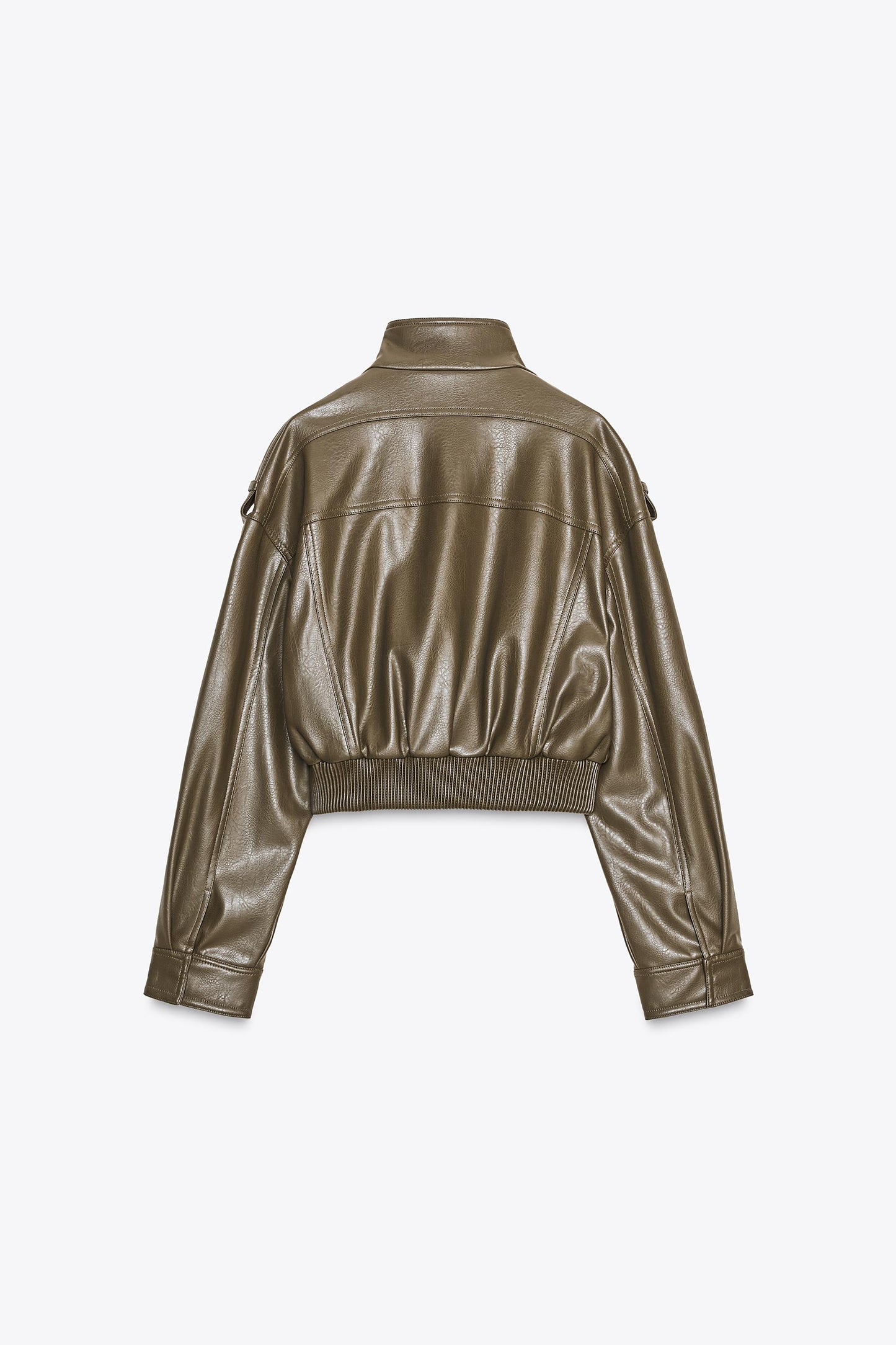 FAUX LEATHER CROPPED JACKET