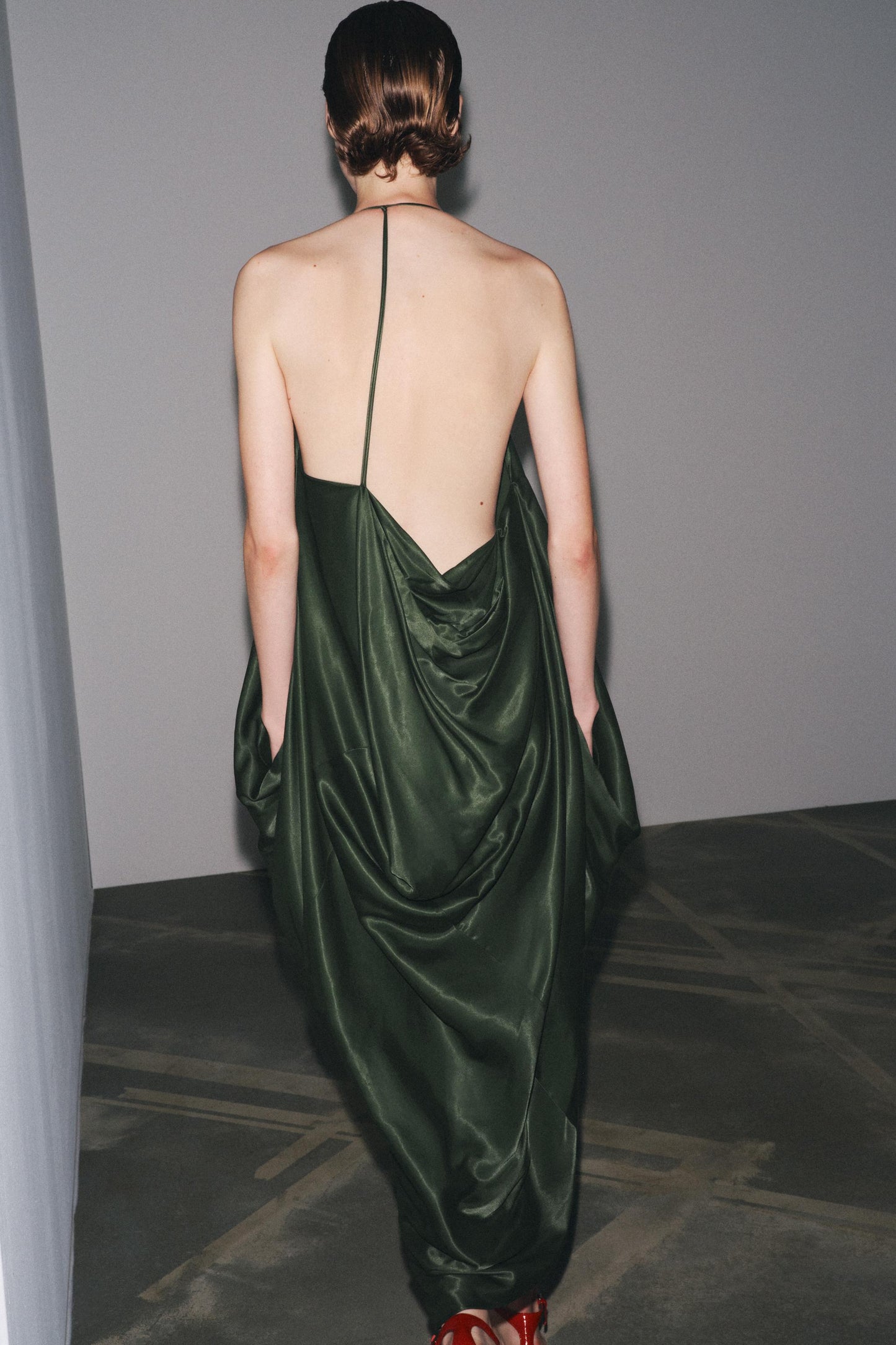 ZW COLLECTION ASYMMETRIC SATIN DRESS