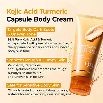 Kojic Acid Turmeric Amber Face & Body Care Set, Dark Spot & Pigmentation Care for Uneven Skin Tone