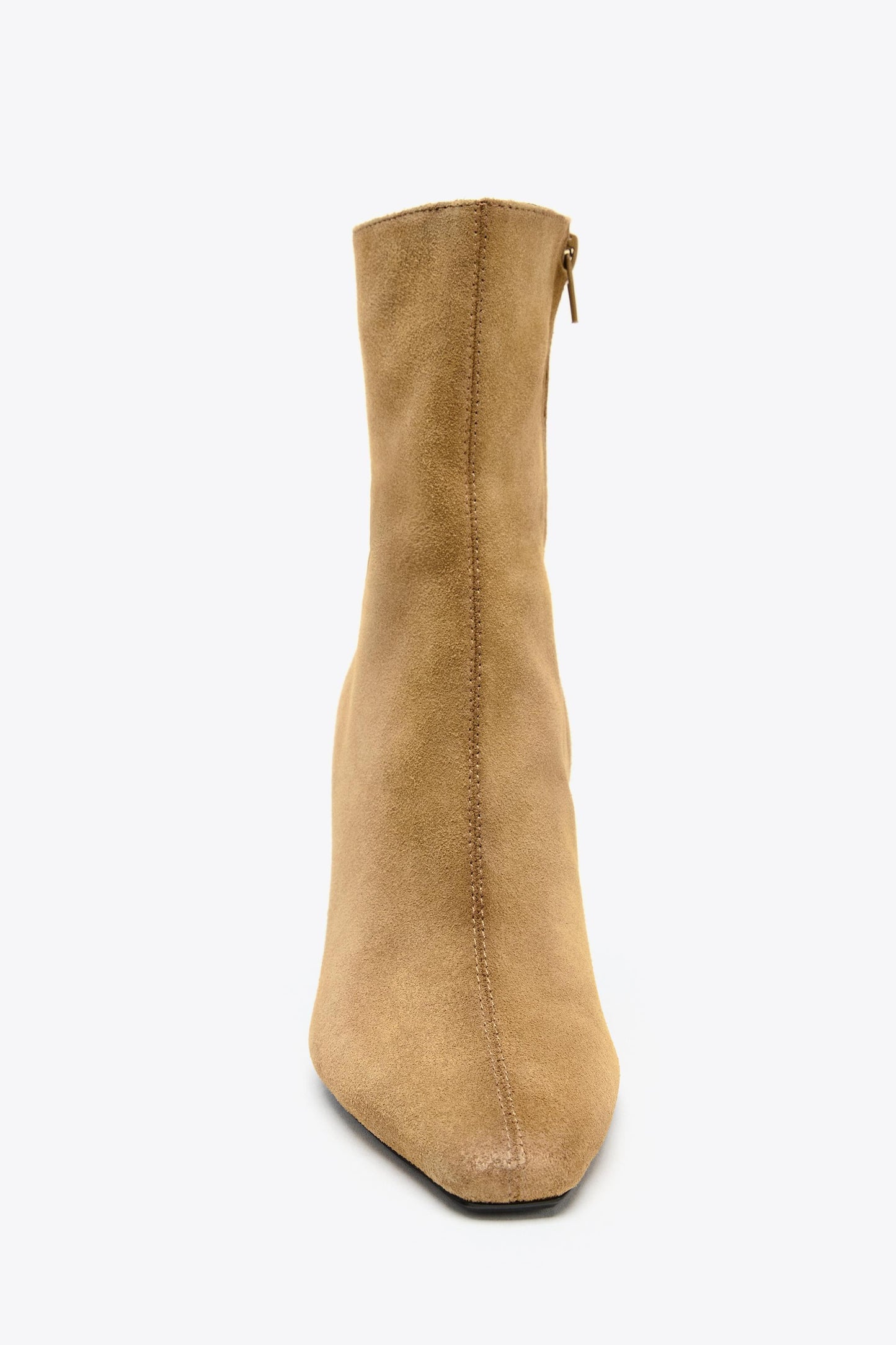 SPLIT LEATHER STILETTO HEEL ANKLE BOOTS