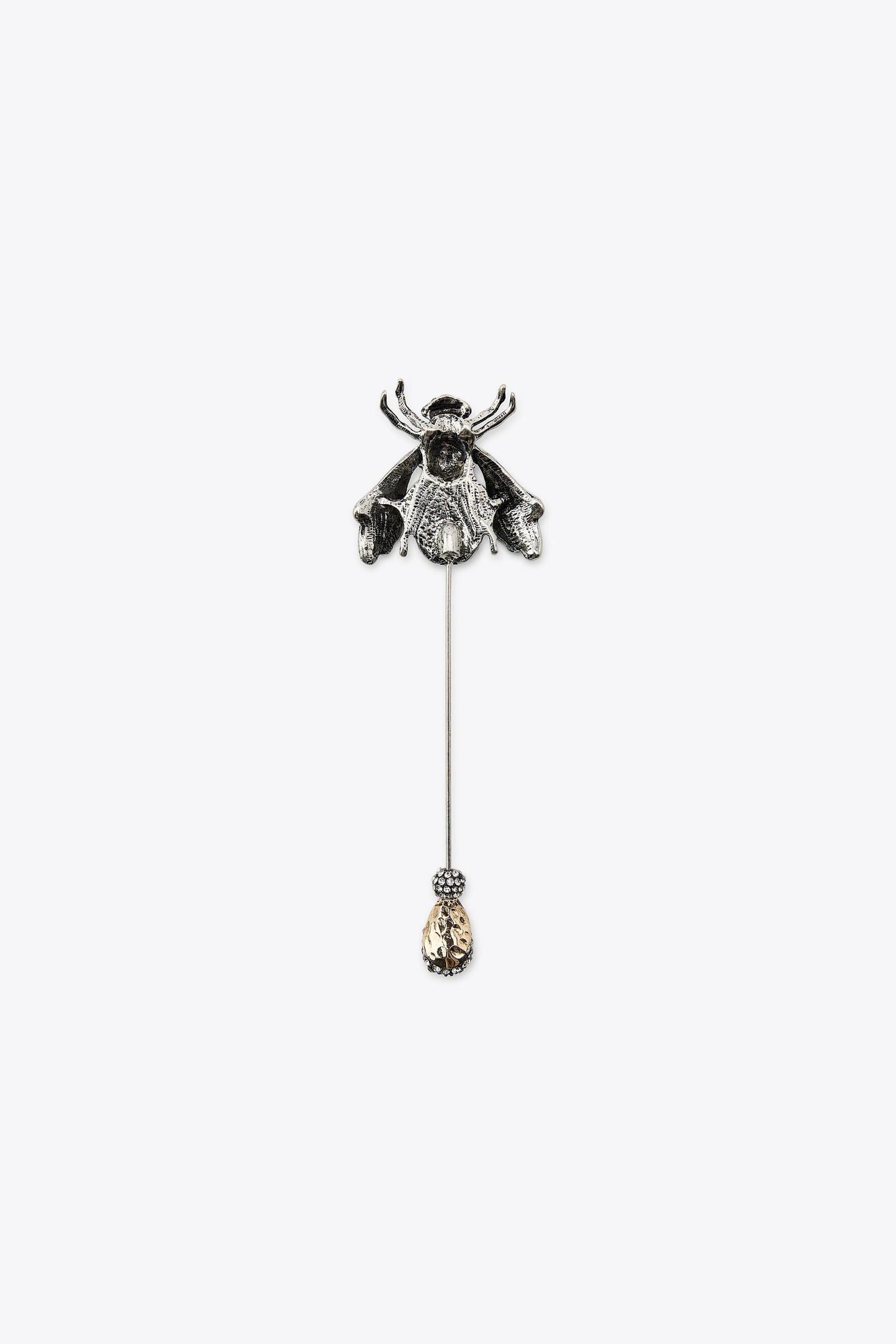 MAXI METALLIC BEE BROOCH WITH SPARKLES