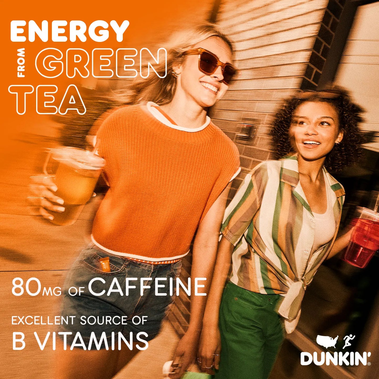 Dunkin’ Zero Sugar Refreshers Singles To Go! Powdered drink mix packets, 40 Ct Variety Pack, 40 Single serve Packets per Box (40 servings), Energy from Green Tea, aspartame-free, no synthetic colors, naturally and artificially flavored, just add water