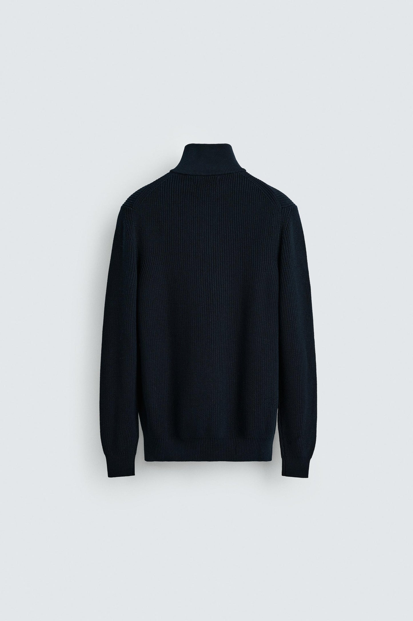 ZIPPERED PURL KNIT SWEATER