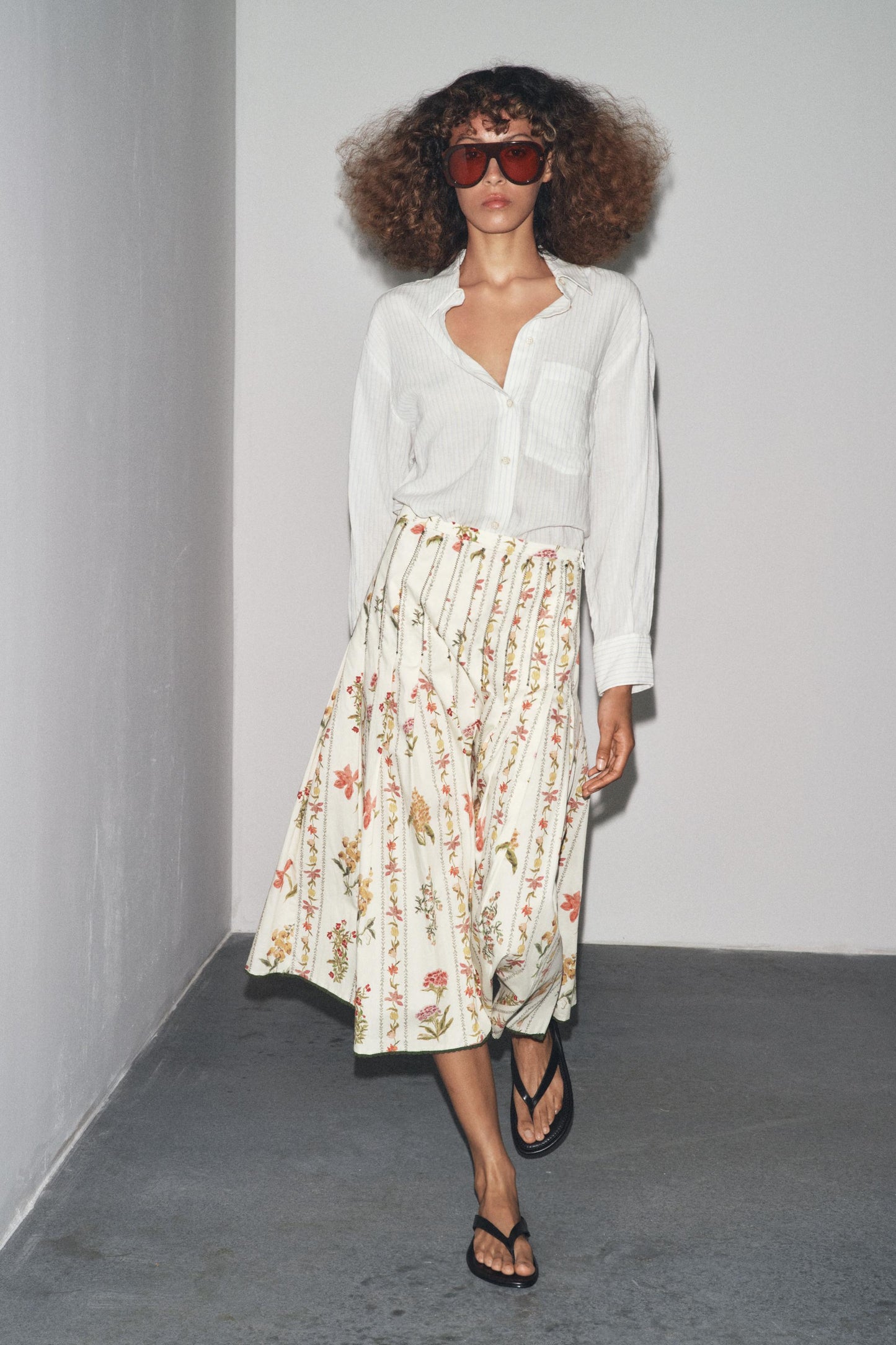 ZW COLLECTION FLORAL PLEATED SKIRT