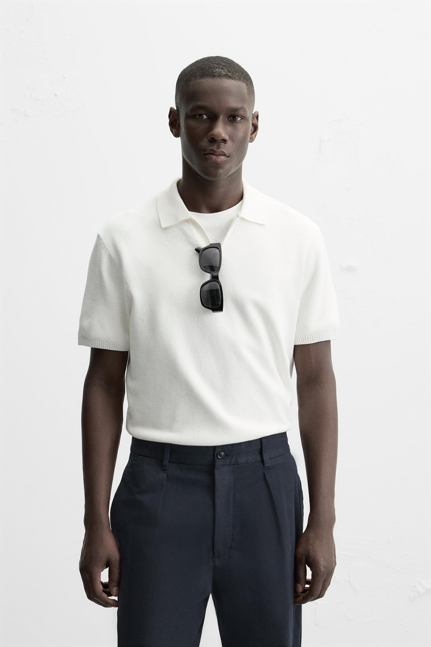 TEXTURED KNIT POLO