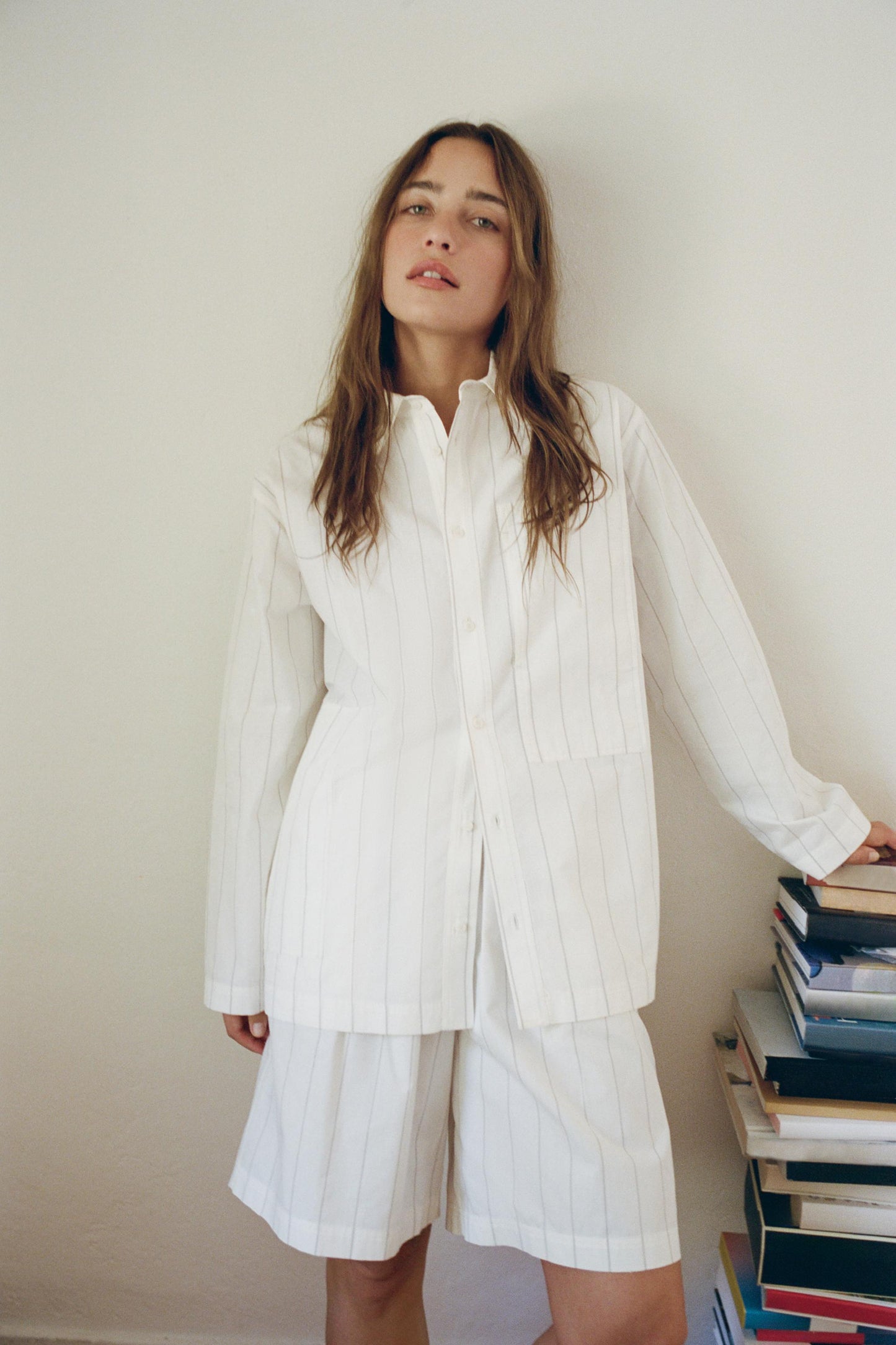 STRIPED PAJAMA SHIRT