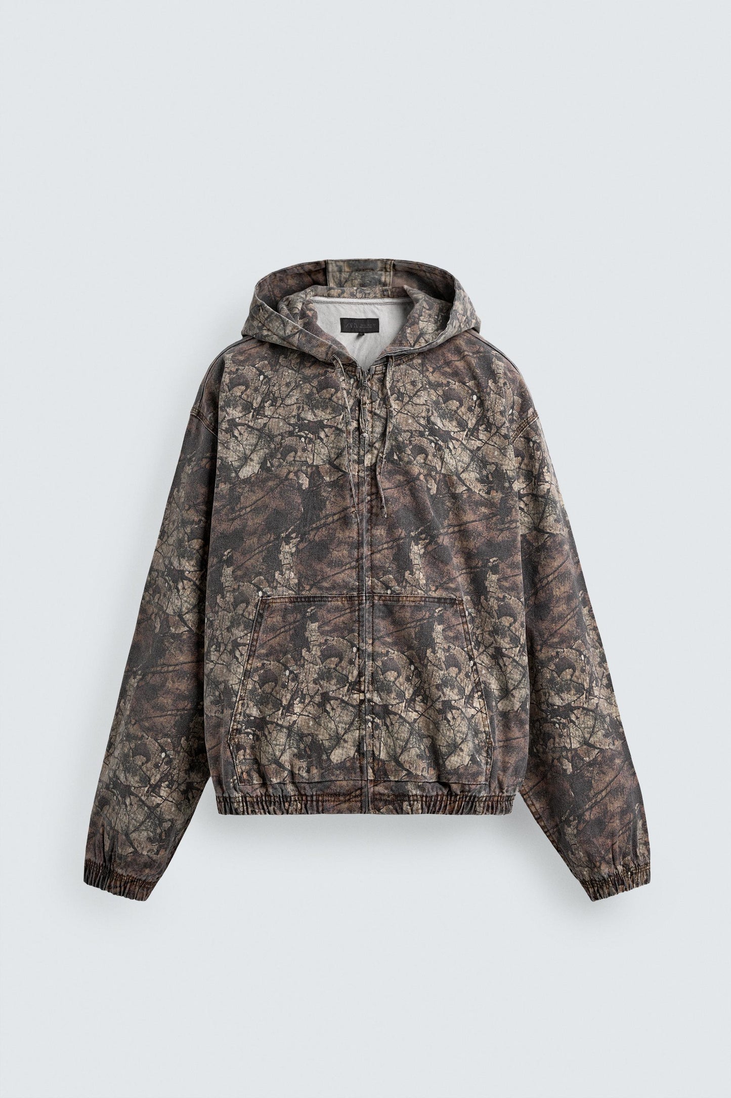 ABSTRACT PRINT HOODED JACKET