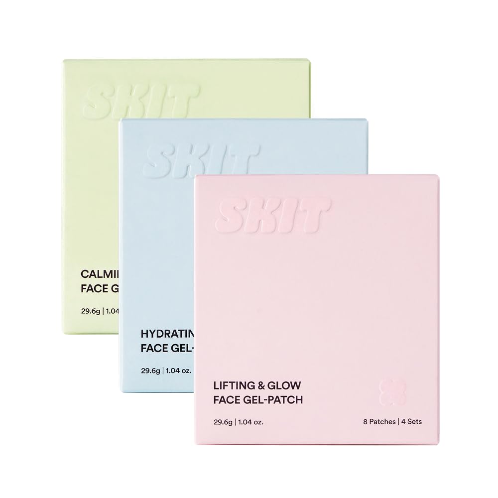 Skit Hydrating & Moisture Face Gel Patch | Hyaluronic Acid Hydrogel Patches with Glyceryl Glucoside for Deep Hydration & Soothing Care, Targeted Clover Mask, Korean Skincare | 4 Sets (8 Patches)