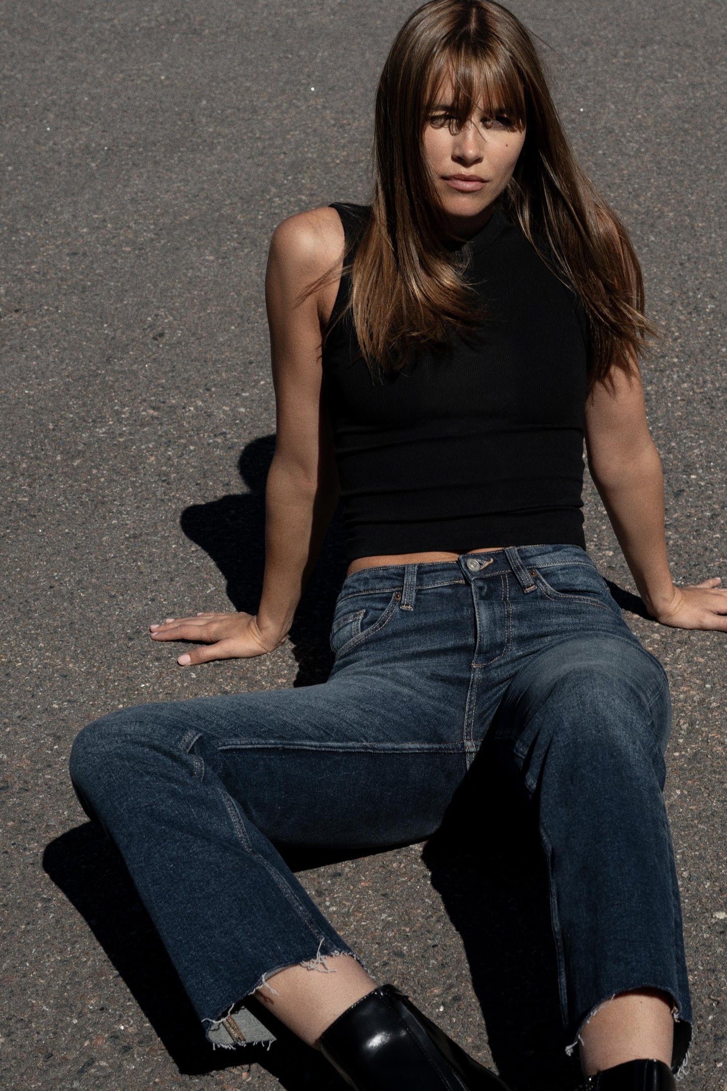 TRF HIGH-WAISTED CROPPED FLARE JEANS