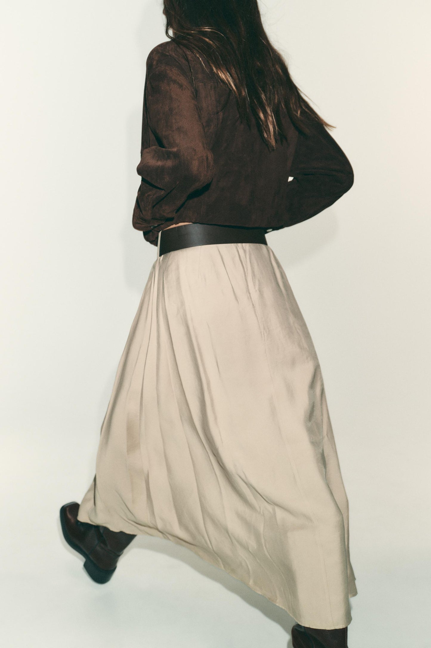 BELTED MIDI SKIRT