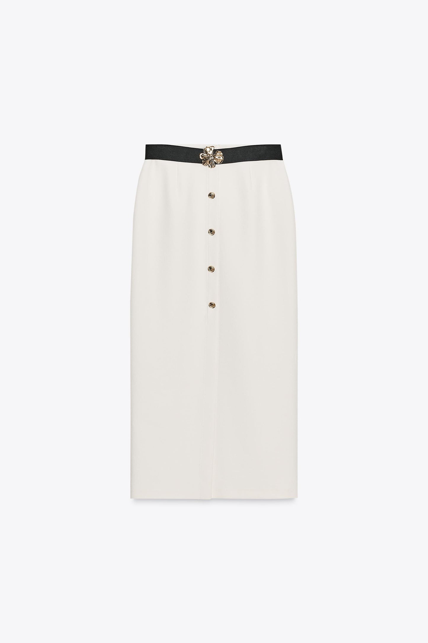 CREPE MIDI SKIRT WITH BELT