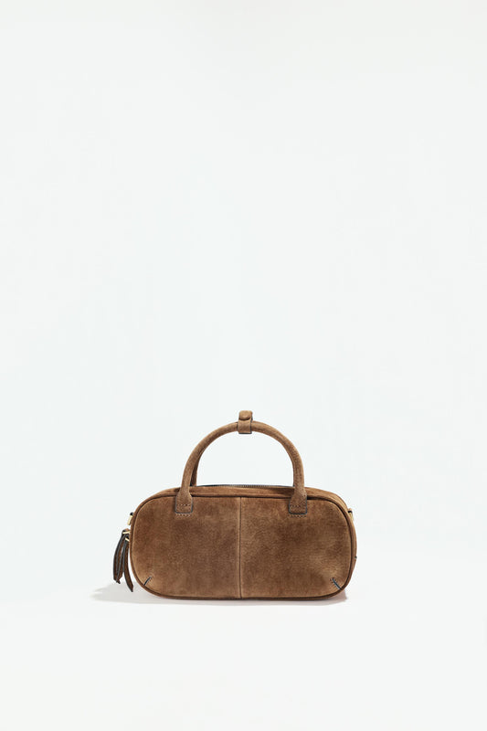DOUBLE HANDLE MINI SUEDE BAG