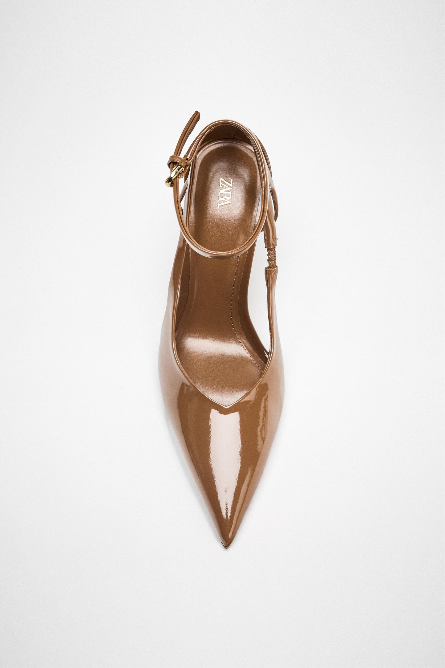 PATENT-EFFECT HEELED SHOES