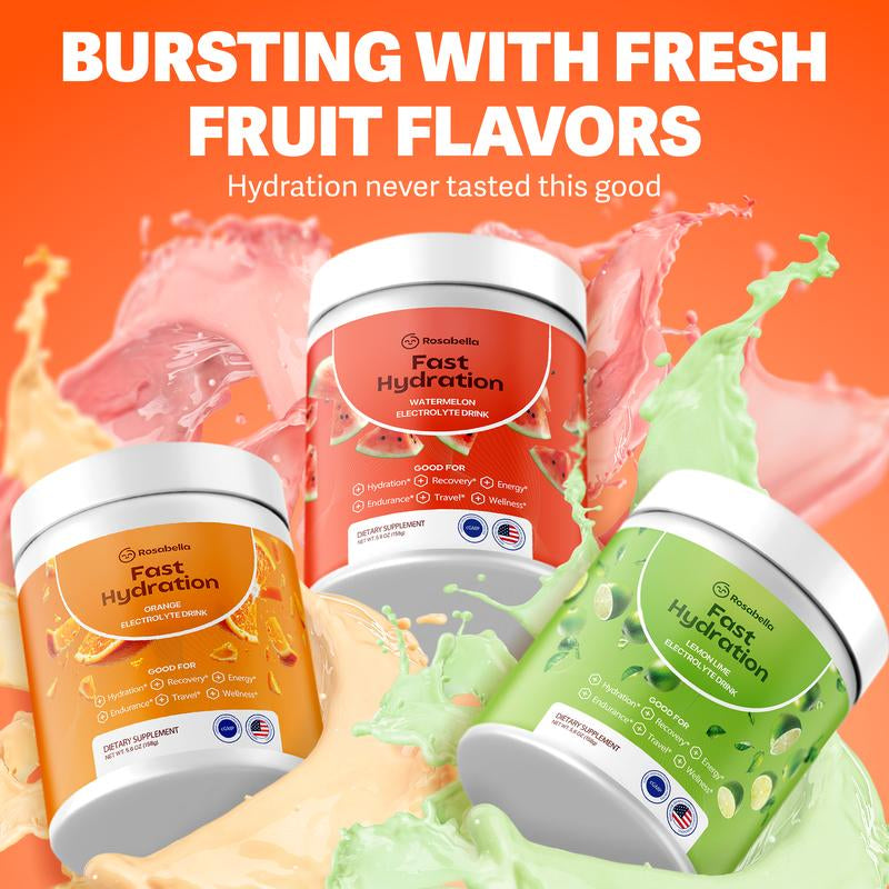 Electrolytes For Fast Hydration, Fast Recovery, Electrolyte Imbalance - Watermelon, Lemon Lime, Orange