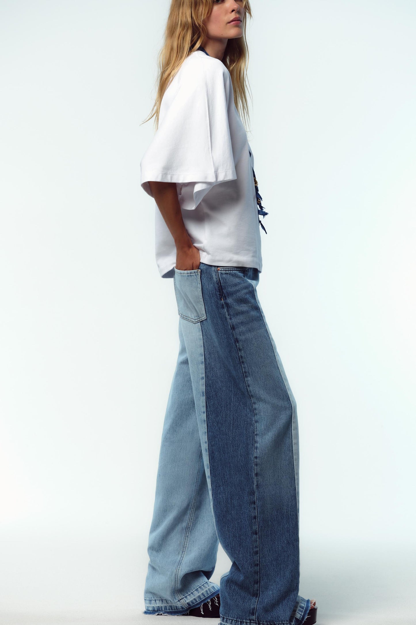 WASHED CAPE SLEEVE T-SHIRT